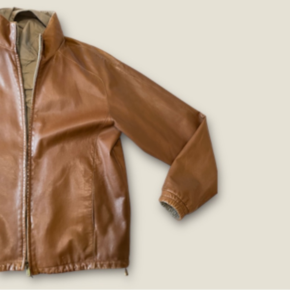 Loro piana storm system reversible leather jacket